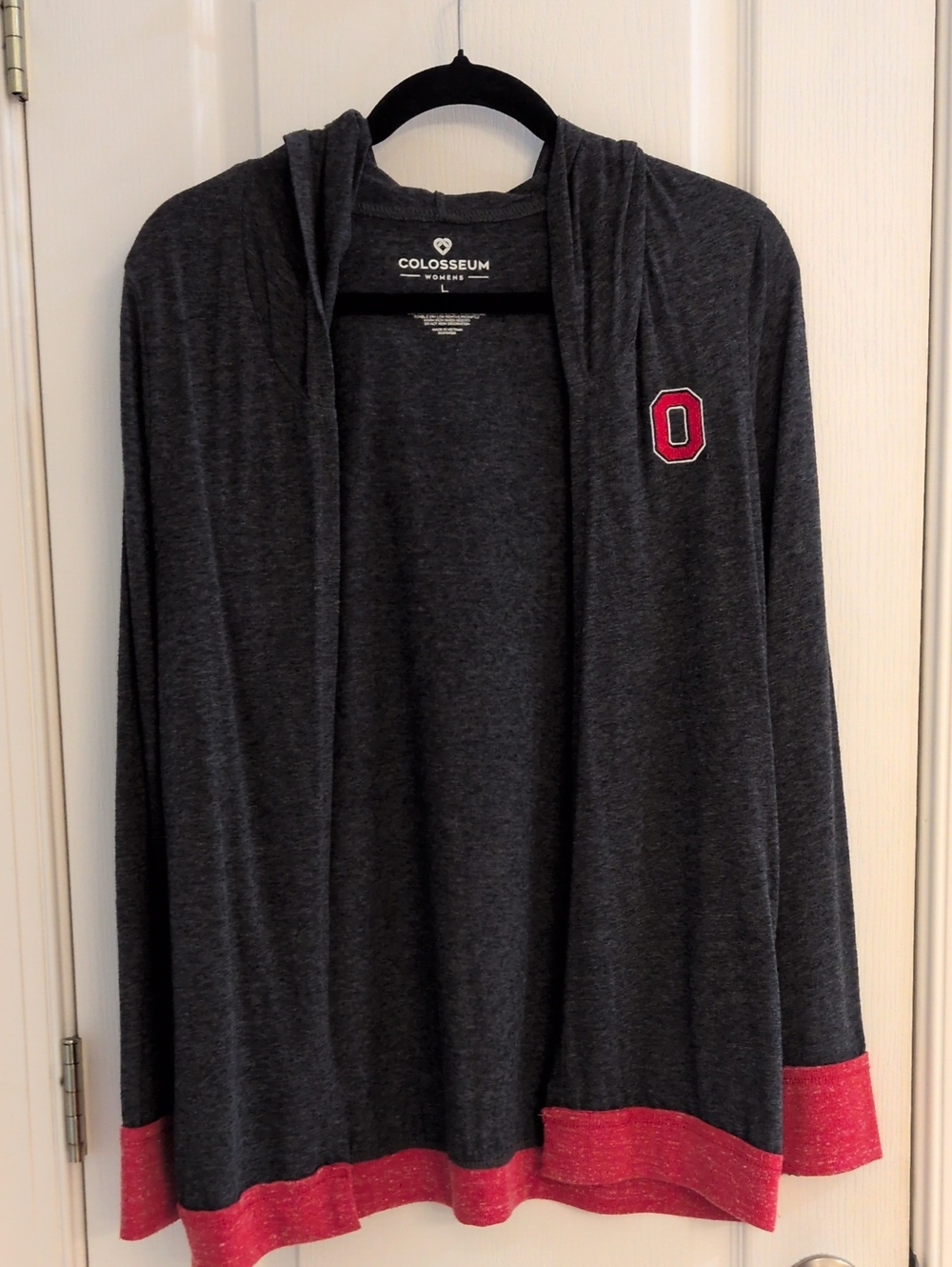 Colosseum Ohio State - Gray Hooded Cardigan with Red Accents